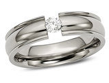 Men's Diamond Titanium 6mm Comfort Fit Wedding Band Ring 1/4 Carat (ctw)